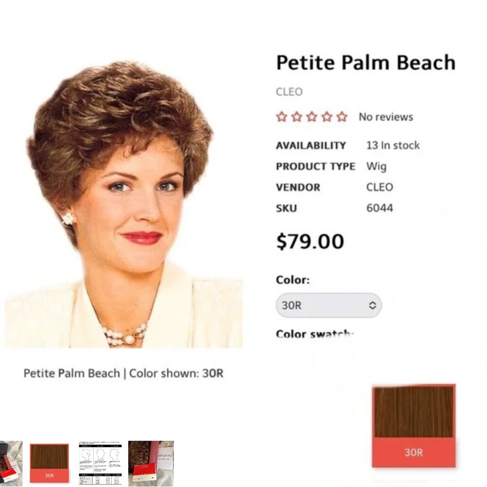 NIB Cleo Synthetic Wig Petite Palm Beach 30R Dark Auburn Brand New Rare Discontd